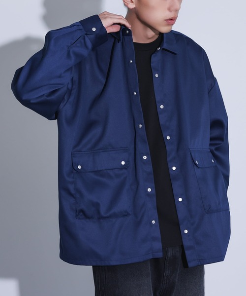 MDR(エムディアール)の「レギュラーカラーワークシャツ(シャツ/ブラウス・メンズ・ネイビー/ブラック・M/L)」の1枚目の写真