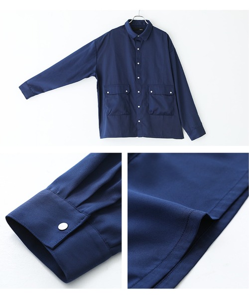 MDR(エムディアール)の「レギュラーカラーワークシャツ(シャツ/ブラウス・メンズ・ネイビー/ブラック・M/L)」の11枚目の写真