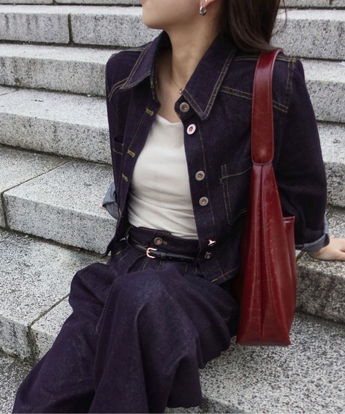 unnu(ユヌ)の「【SETUP】バックデザイン タックワイドデニムセットアップ(セットアップ・レディース・ブルー・F/M/L/S)」の12枚目の写真