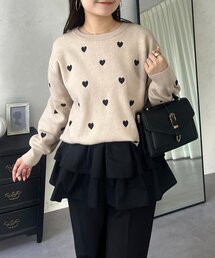 prose verse | ハート刺繍スウェットライクニット(ニット/セーター)