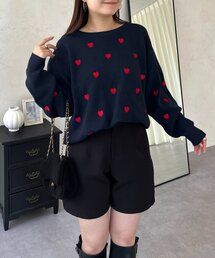 prose verse | ハート刺繍スウェットライクニット(ニット/セーター)