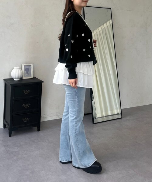 prose verse（プロズヴェール）の「ハート刺繍スウェットライクニット（ニット/セーター・レディース・グレー/ネイビー/ベージュ/ブラック・MEDIUM）」の17枚目の写真