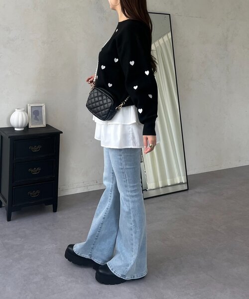 prose verse（プロズヴェール）の「ハート刺繍スウェットライクニット（ニット/セーター・レディース・グレー/ネイビー/ベージュ/ブラック・MEDIUM）」の20枚目の写真