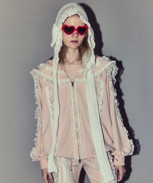 Candy Stripper（キャンディストリッパー）の「DOG EAR HOOD マフラー（マフラー・レディース・ブラック/ピンク/オフホワイト・FREE）」の9枚目の写真