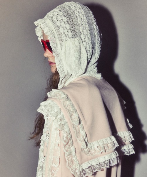 Candy Stripper（キャンディストリッパー）の「DOG EAR HOOD マフラー（マフラー・レディース・ブラック/ピンク/オフホワイト・FREE）」の11枚目の写真