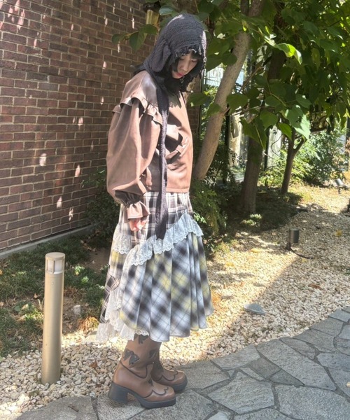 Candy Stripper（キャンディストリッパー）の「DOG EAR HOOD マフラー（マフラー・レディース・ブラック/ピンク/オフホワイト・FREE）」の20枚目の写真