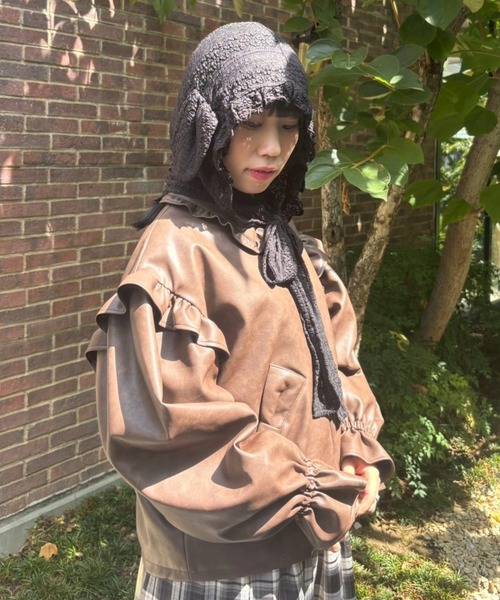 Candy Stripper（キャンディストリッパー）の「DOG EAR HOOD マフラー（マフラー・レディース・ブラック/ピンク/オフホワイト・FREE）」の18枚目の写真