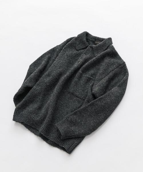 EKAL(エカル)の「シャギーニットポロプルオーバー(ニット/セーター・メンズ・グリーン系その他/ブラウン/グレー・LARGE/MEDIUM)」の2枚目の写真