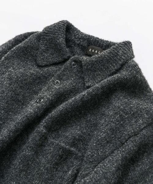 EKAL(エカル)の「シャギーニットポロプルオーバー(ニット/セーター・メンズ・グリーン系その他/ブラウン/グレー・LARGE/MEDIUM)」の5枚目の写真