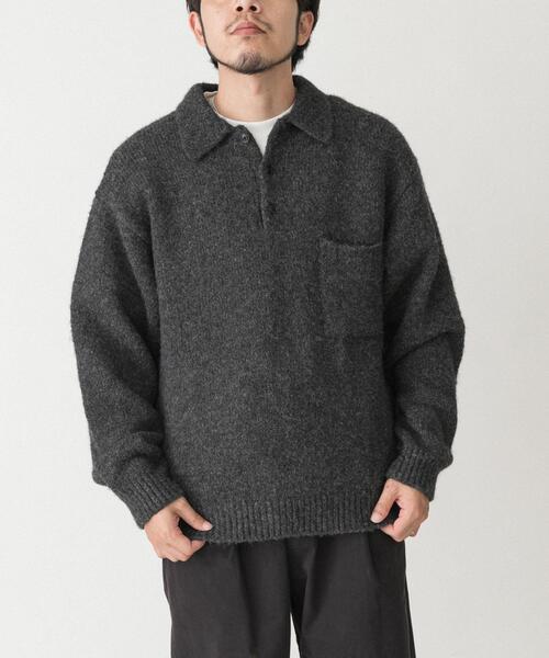 EKAL(エカル)の「シャギーニットポロプルオーバー(ニット/セーター・メンズ・グリーン系その他/ブラウン/グレー・LARGE/MEDIUM)」の7枚目の写真