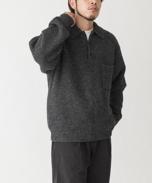 EKAL(エカル)の「シャギーニットポロプルオーバー(ニット/セーター・メンズ・グリーン系その他/ブラウン/グレー・LARGE/MEDIUM)」の8枚目の写真