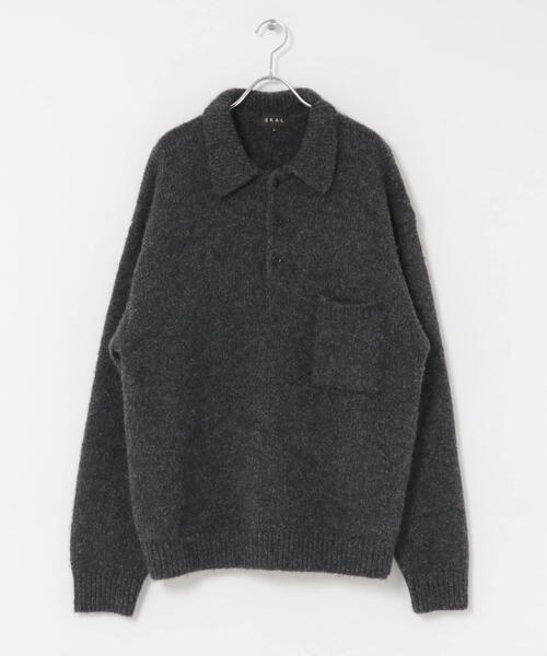EKAL(エカル)の「シャギーニットポロプルオーバー(ニット/セーター・メンズ・グリーン系その他/ブラウン/グレー・LARGE/MEDIUM)」の15枚目の写真