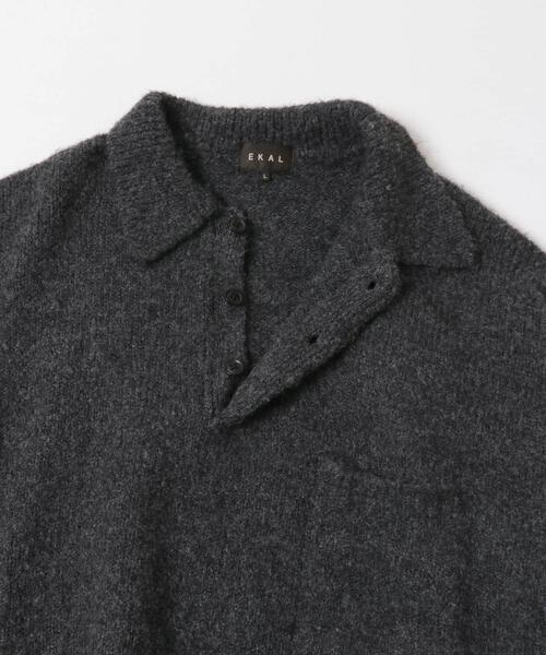 EKAL(エカル)の「シャギーニットポロプルオーバー(ニット/セーター・メンズ・グリーン系その他/ブラウン/グレー・LARGE/MEDIUM)」の16枚目の写真