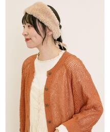 Samansa Mos2 | メッシュ編み前後2WAYドルマンスリーブカーディガン(カーディガン/ボレロ)