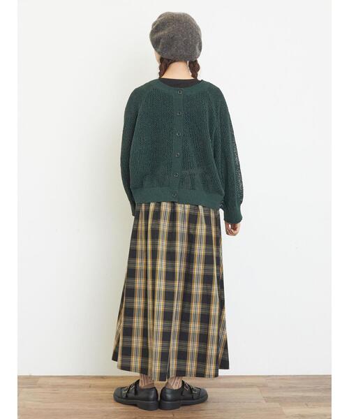 Samansa Mos2(サマンサ モスモス)の「メッシュ編み前後2WAYドルマンスリーブカーディガン(カーディガン/ボレロ・レディース・キナリ/グリーン/ダークブラウン/オレンジ・F)」の9枚目の写真