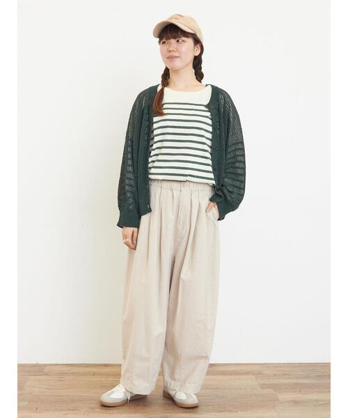 Samansa Mos2(サマンサ モスモス)の「メッシュ編み前後2WAYドルマンスリーブカーディガン(カーディガン/ボレロ・レディース・キナリ/グリーン/ダークブラウン/オレンジ・F)」の13枚目の写真