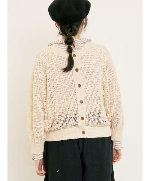 Samansa Mos2(サマンサ モスモス)の「メッシュ編み前後2WAYドルマンスリーブカーディガン(カーディガン/ボレロ・レディース・キナリ/グリーン/ダークブラウン/オレンジ・F)」の16枚目の写真