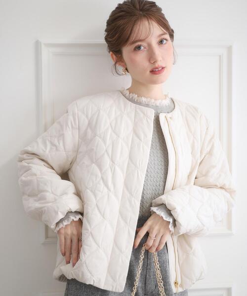 couture brooch（クチュールブローチ）の「【撥水・大人可愛い】リボンキルティングジャケット（ブルゾン・レディース・アイボリー/ブラック/ブラウン系その他・36/38/40/42）」の10枚目の写真