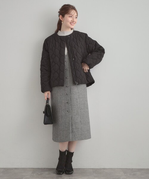 couture brooch（クチュールブローチ）の「【撥水・大人可愛い】リボンキルティングジャケット（ブルゾン・レディース・アイボリー/ブラック/ブラウン系その他・36/38/40/42）」の14枚目の写真