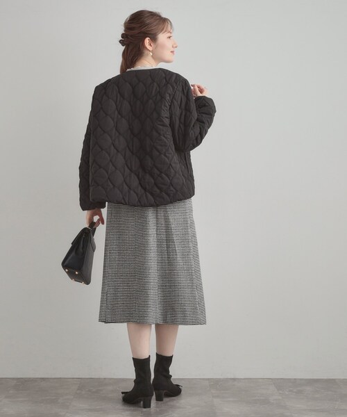 couture brooch（クチュールブローチ）の「【撥水・大人可愛い】リボンキルティングジャケット（ブルゾン・レディース・アイボリー/ブラック/ブラウン系その他・36/38/40/42）」の16枚目の写真