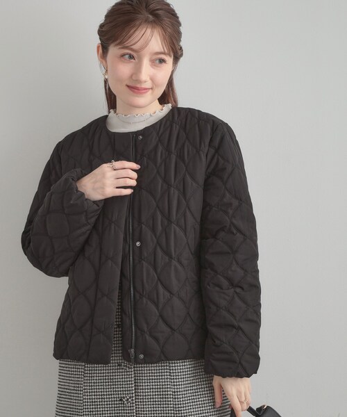 couture brooch（クチュールブローチ）の「【撥水・大人可愛い】リボンキルティングジャケット（ブルゾン・レディース・アイボリー/ブラック/ブラウン系その他・36/38/40/42）」の19枚目の写真