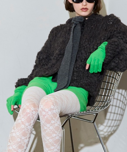 MAISON SPECIAL(メゾンスペシャル)の「Fox Blend Knit Gloves / フォックスブレンドニットグローブ(手袋・レディース・レッド/グリーン/グレー・FREE)」の2枚目の写真