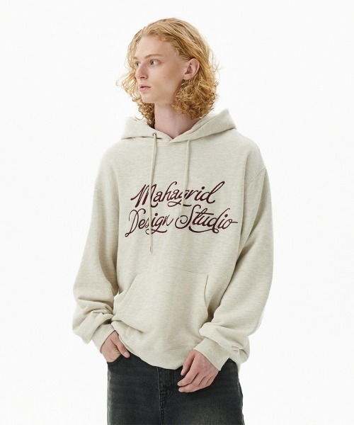 mahagrid/マハグリッド』 LETTER INK LOGO HOODIE/レタリングデザイン