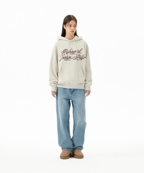 MAHAGRID(マハグリッド)の「『mahagrid/マハグリッド』 LETTER INK LOGO HOODIE/レタリングデザイン プルオーバーパーカー(パーカー・レディース・アイボリー/ブラック・M/L)」の4枚目の写真