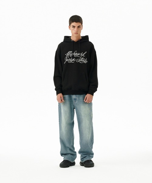 MAHAGRID(マハグリッド)の「『mahagrid/マハグリッド』 LETTER INK LOGO HOODIE/レタリングデザイン プルオーバーパーカー(パーカー・レディース・アイボリー/ブラック・M/L)」の8枚目の写真