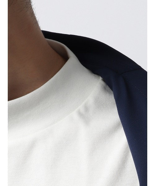 SUIT SQUARE（スーツスクエア）の「オフィT 長袖Tシャツ モックネック ウォッシャブル プレーティング天竺（Tシャツ/カットソー・メンズ・ホワイト系/ブラック系/グレー系/ブルー系・S/M/L/LL/3L）」の10枚目の写真