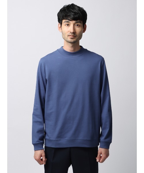 SUIT SQUARE（スーツスクエア）の「オフィT 長袖Tシャツ モックネック ウォッシャブル プレーティング天竺（Tシャツ/カットソー・メンズ・ホワイト系/ブラック系/グレー系/ブルー系・S/M/L/LL/3L）」の12枚目の写真