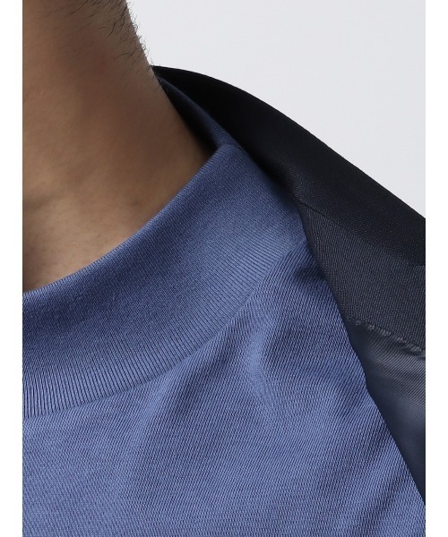 SUIT SQUARE（スーツスクエア）の「オフィT 長袖Tシャツ モックネック ウォッシャブル プレーティング天竺（Tシャツ/カットソー・メンズ・ホワイト系/ブラック系/グレー系/ブルー系・S/M/L/LL/3L）」の17枚目の写真