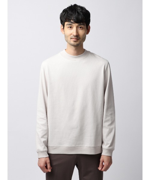 SUIT SQUARE（スーツスクエア）の「オフィT 長袖Tシャツ モックネック ウォッシャブル プレーティング天竺（Tシャツ/カットソー・メンズ・ホワイト系/ブラック系/グレー系/ブルー系・S/M/L/LL/3L）」の19枚目の写真