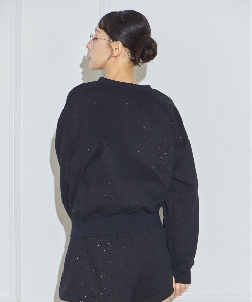 Lame coco v-neck sweatshirt/ラメココVネックスウェットシャツ