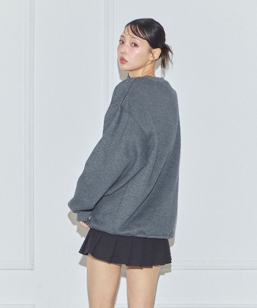 Lame coco v-neck sweatshirt/ラメココVネックスウェットシャツ