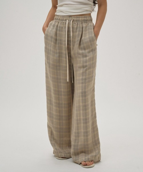 TODAYFUL（トゥデイフル）の「【TODAYFUL/トゥデイフル】Check Jacquard Pants/チェックジャガードパンツ（その他パンツ・レディース・チョコ/セージグリーン・36/38）」の2枚目の写真