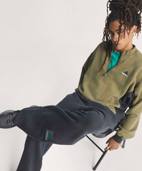 adidas（アディダス）の「アディダス EQT ブロックド ハーフジップ / アディダスオリジナルス adidas Originals（スウェット・メンズ・カーキ/イエロー・LARGE/MEDIUM/SMALL/X-SMALL/XX-LARGE/X-LARGE）」の7枚目の写真