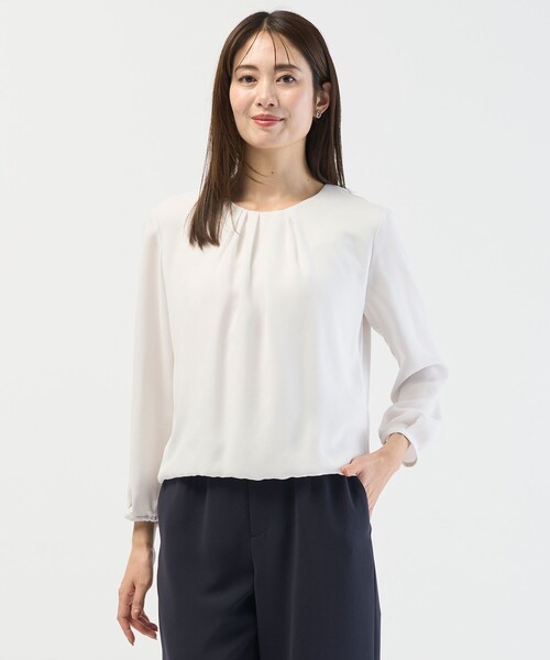 J.PRESS(ジェイプレス)の「プルエラツイル カットソー(Tシャツ/カットソー・レディース・サックスブルー系/ライトグレー系/ホワイト系・T13/T15)」の2枚目の写真