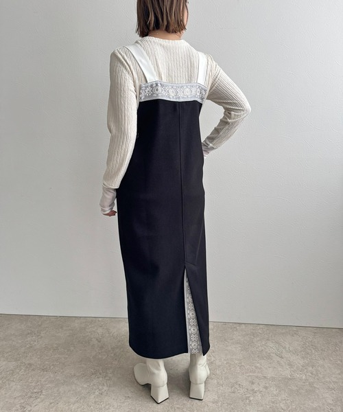 LHELBIE（レルビエ）の「メルトンジャンスカ（ジャンパースカート・レディース・ライトベージュ/ブラック/ライトグレー・M）」の13枚目の写真