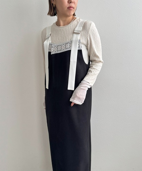 LHELBIE（レルビエ）の「メルトンジャンスカ（ジャンパースカート・レディース・ライトベージュ/ブラック/ライトグレー・M）」の17枚目の写真