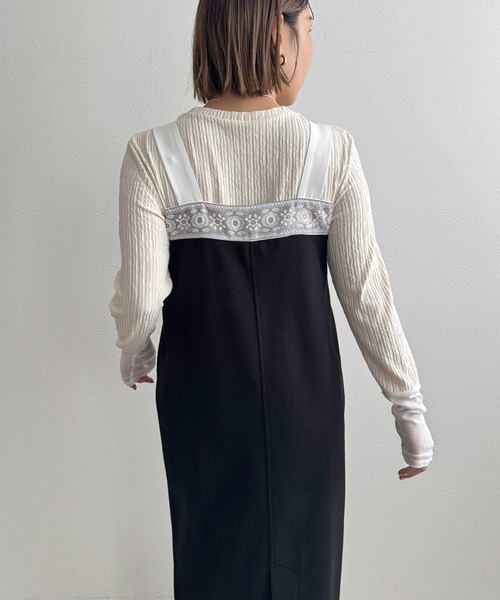 LHELBIE（レルビエ）の「メルトンジャンスカ（ジャンパースカート・レディース・ライトベージュ/ブラック/ライトグレー・M）」の19枚目の写真