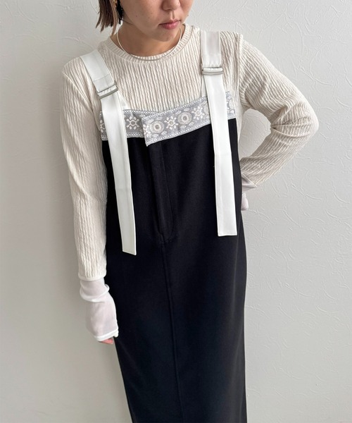 LHELBIE（レルビエ）の「メルトンジャンスカ（ジャンパースカート・レディース・ライトベージュ/ブラック/ライトグレー・M）」の21枚目の写真