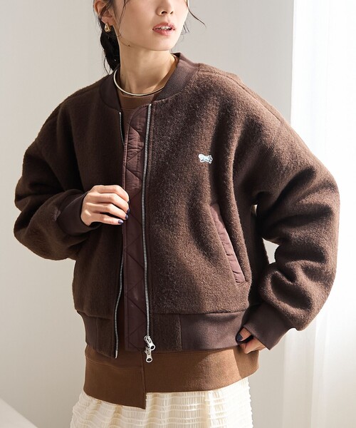 PENNEYS(ぺニーズ)の「【PENNEYS(ぺニーズ)別注・Youtube紹介アイテム】ボアジップブルゾン(ブルゾン・レディース・ブラウン/ダークグレー/ナチュラル・M/L)」の2枚目の写真