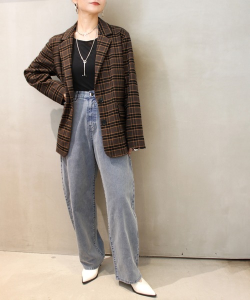 le cercle ADAM ET ROPE'（ルセルクルアダムエロペ）の「TRテーラードジャケット/セットアップ対応（テーラードジャケット・レディース・ダークブラウン/ブラウン系その他2/グレー/ブラック・FREE）」の7枚目の写真