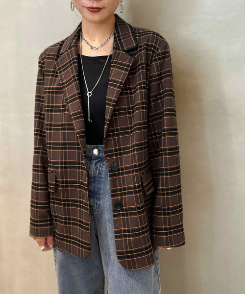 le cercle ADAM ET ROPE'（ルセルクルアダムエロペ）の「TRテーラードジャケット/セットアップ対応（テーラードジャケット・レディース・ダークブラウン/ブラウン系その他2/グレー/ブラック・FREE）」の17枚目の写真