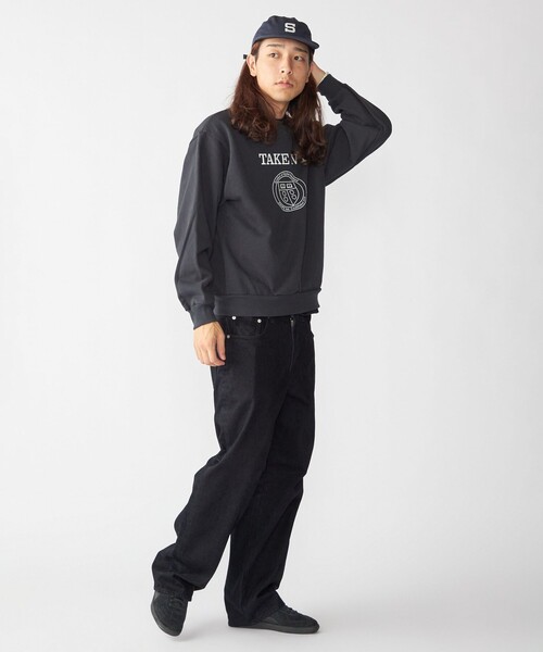 SHIPS（シップス）の「SHIPS×TAKE IVY:『TAKE NVY』カレッジ スウェット クルーネック トレーナー（スウェット・メンズ・ライトグレー/ネイビー・SMALL/MEDIUM/LARGE）」の9枚目の写真