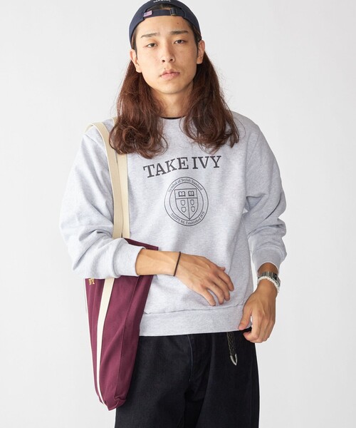 SHIPS（シップス）の「SHIPS×TAKE IVY:『TAKE NVY』カレッジ スウェット クルーネック トレーナー（スウェット・メンズ・ライトグレー/ネイビー・SMALL/MEDIUM/LARGE）」の12枚目の写真
