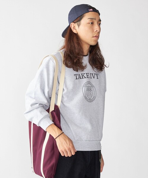 SHIPS（シップス）の「SHIPS×TAKE IVY:『TAKE NVY』カレッジ スウェット クルーネック トレーナー（スウェット・メンズ・ライトグレー/ネイビー・SMALL/MEDIUM/LARGE）」の18枚目の写真