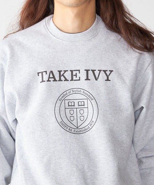 SHIPS（シップス）の「SHIPS×TAKE IVY:『TAKE NVY』カレッジ スウェット クルーネック トレーナー（スウェット・メンズ・ライトグレー/ネイビー・SMALL/MEDIUM/LARGE）」の20枚目の写真