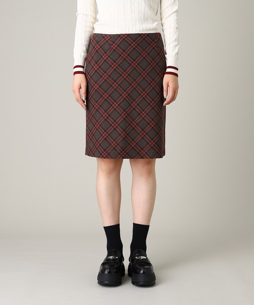 forget-me-nots(フォーゲットミーノッツ)の「Forget-me-nots Check skirt FMN-25AW-SK-003(スカート・レディース・バーガンディー/グリーン・MEDIUM/SMALL)」の1枚目の写真